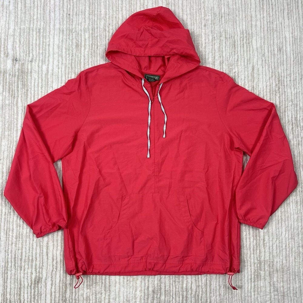 LL Bean‎ Jacket Windbreaker Misses Size XL Pink Half Zip Waterproof Womens